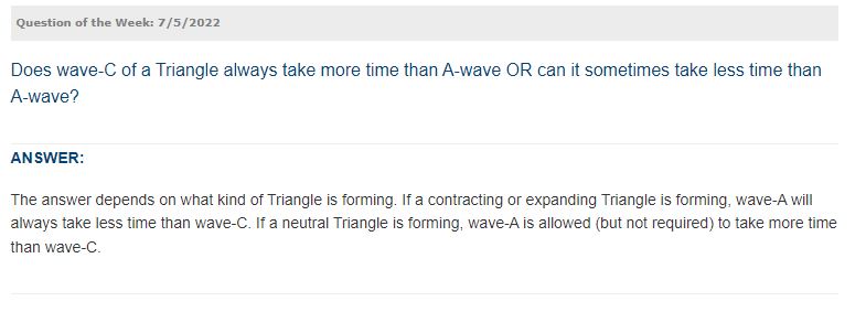 زمان موج C در مثلث ها